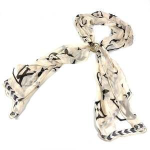LOUIS VUITTON M76500 Bandeau Envy LV Crafty Shawl/Stole/Scarf with Ring, Silk...